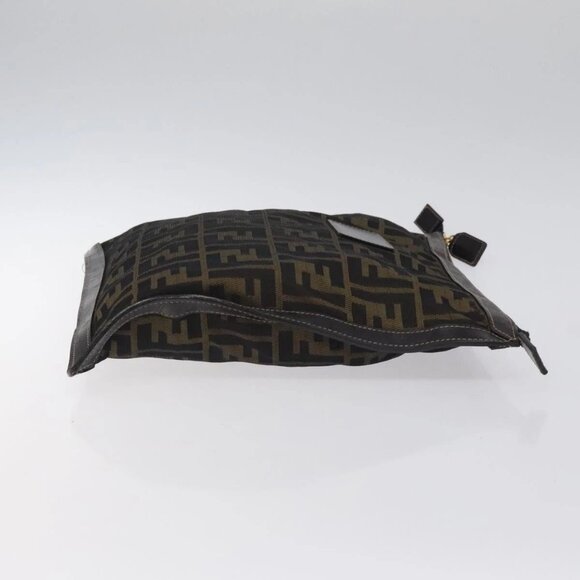 FENDI Zucca Canvas Pouch Black Brown Auth ep9276 - Picture 3 of 15
